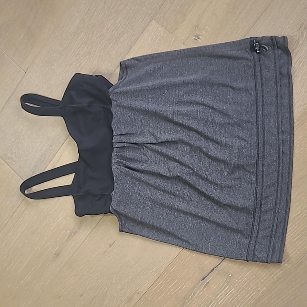 Lululemon Power Techniqu Tank Women's sz 8 Black/Grey Active Sport Bra w/Tank